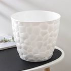 Горшок для цветов с поддоном «Камни», 8 л, пластиковый, белый - Фото 7