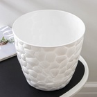 Горшок для цветов с поддоном «Камни», 8 л, пластиковый, белый - Фото 8