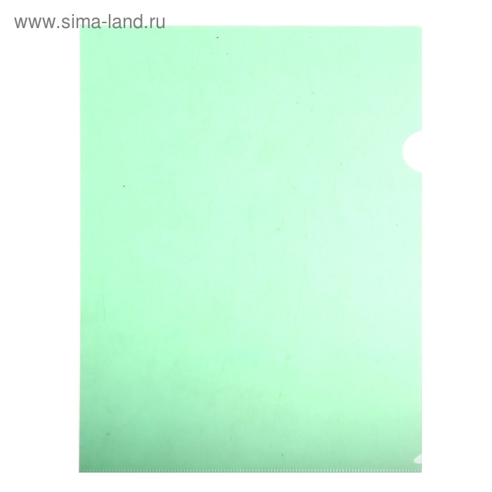 Папка-уголок A4, 150мкм прозрачная, зеленая - Фото 1