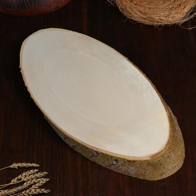 Спил осины, косой, слэб для декора, 50×25±2 см