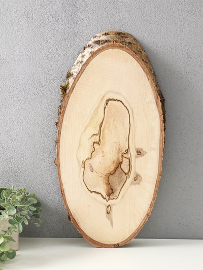 Спил осины, косой, слэб для декора, 50×25±2 см