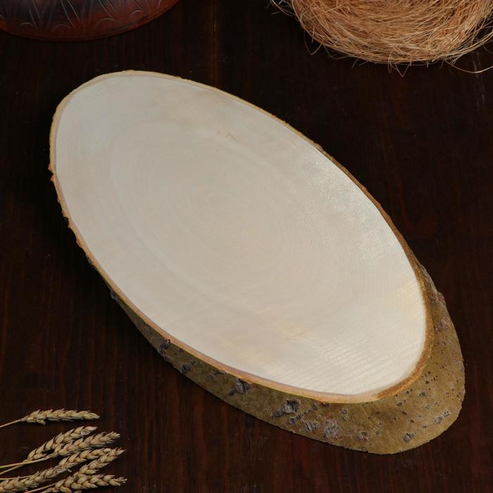 Спил осины, косой, слэб для декора, 50×25±2 см - Фото 1