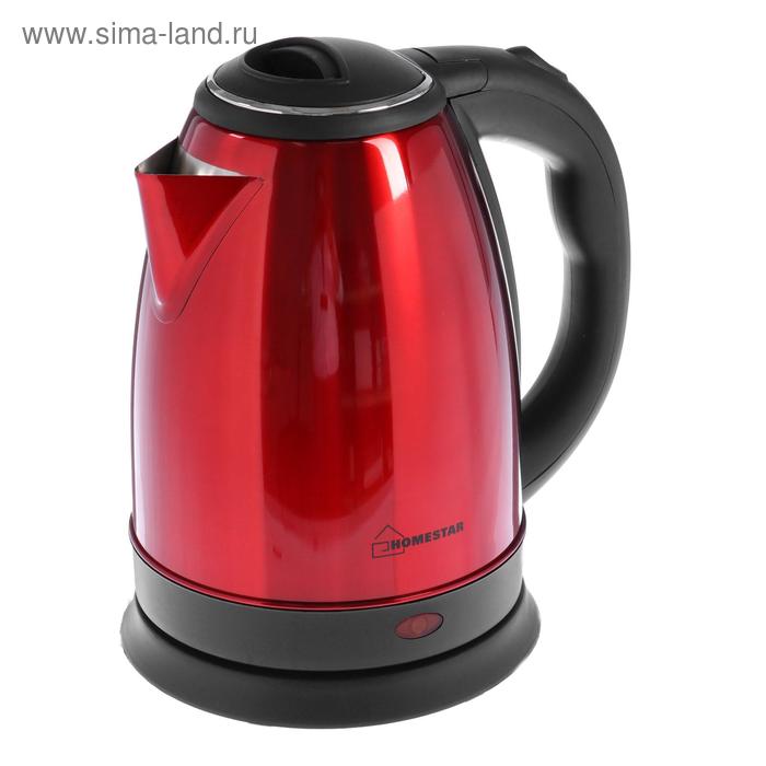 Чайник электрический HOMESTAR HS-1010, металл, 1.8 л, 1500 Вт, красный - Фото 1