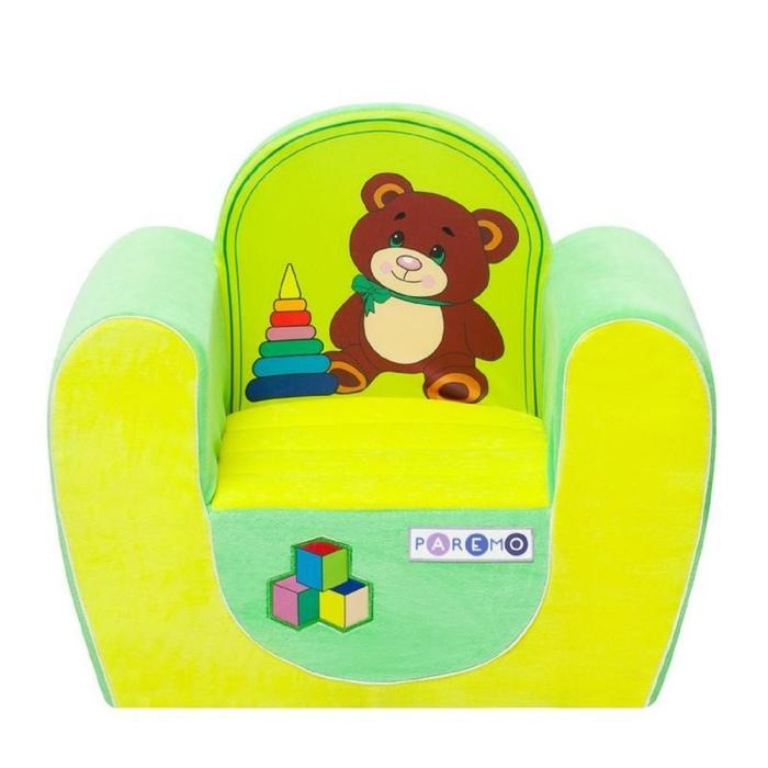 Игровое кресло «Медвежонок», цвет жёлтый/салатовый - фото 1907147249