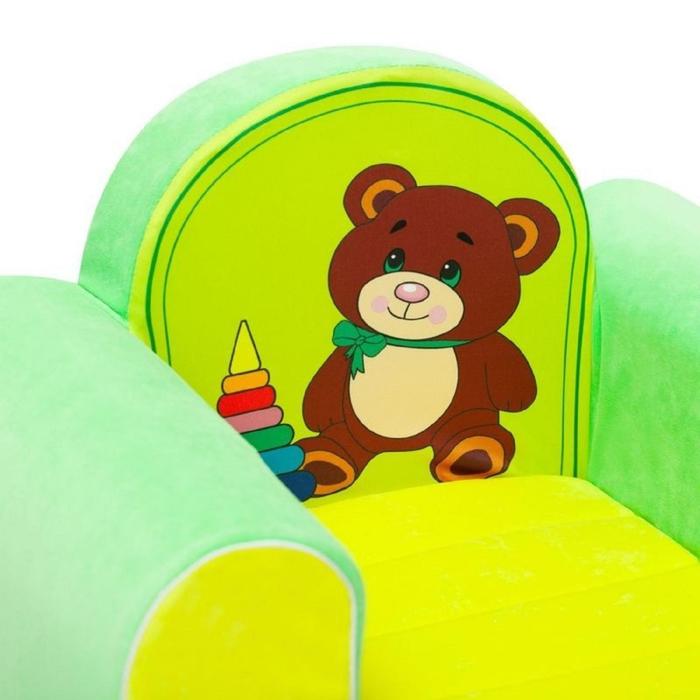 Игровое кресло «Медвежонок», цвет жёлтый/салатовый - фото 1907147251