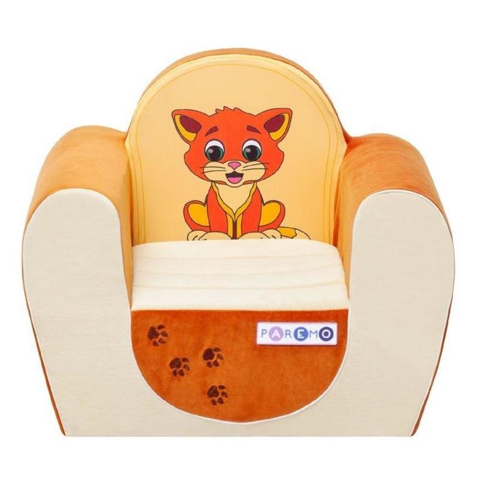 Кресло игровое «Котёнок», цвет бежевый/оранжевый - фото 1907147258