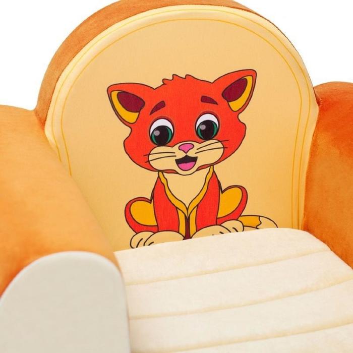 Кресло игровое «Котёнок», цвет бежевый/оранжевый - фото 1886533410