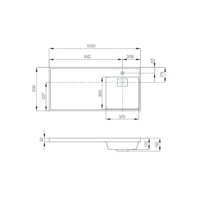 Раковина AQUATON Лондри 1050 белая правая 1A72223KLH010
