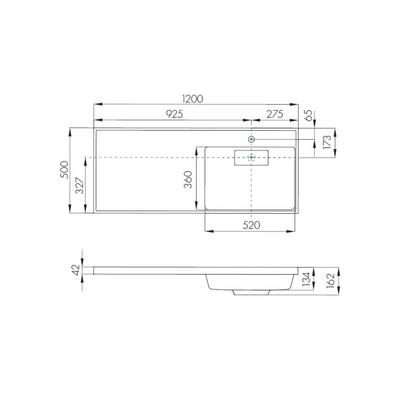 Раковина AQUATON Лондри 1200 белая правая 1A72243KLH010