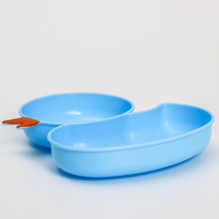 Набор посуды 4 предмета, миска, вилка, ложка, поильник твердый носик 200 мл., цвет МИКС - фото 1888015654