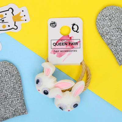 Резинка для волос "Зверятки" (набор 2 шт) зайчики, 3 см