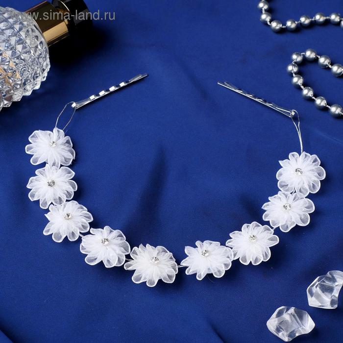 Аксессуар для волос «Пышные цветы», 23 см, белый