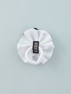 Бант для волос на резинке «Школьница», горошек и ленточка, d=7 см, сине-белый (комплект 6 шт) - фото 52434132