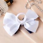 Резинка для волос «Школьница», бант пряжка, 12 см, бело-синяя - Фото 2