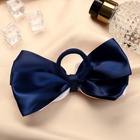 Бант для волос на резинке «Школьница», пряжка и кружева, 12 см, бело-синий - Фото 4