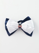 Бант для волос на резинке «Школьница», пряжка и кружева, 12 см, бело-синий - Фото 5