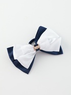 Бант для волос на резинке «Школьница», пряжка и кружева, 12 см, бело-синий - Фото 6