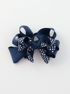 Бант для волос на резинке «Школьница», сердечки, 12 см, синий (комплект 6 шт) - фото 52245425