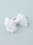 Бант для волос на резинке «Школьница», маленькие бусинки и блёстки, 12 см, белый (комплект 6 шт) - фото 52245430