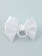 Бант для волос на резинке «Школьница», маленькие бусинки и блёстки, 12 см, белый (комплект 6 шт) - фото 52245431