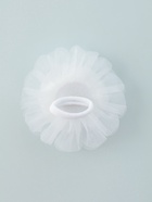 Бант для волос на резинке «Школьница», пышная розочка с бусинками, d=10 см, белый - Фото 5