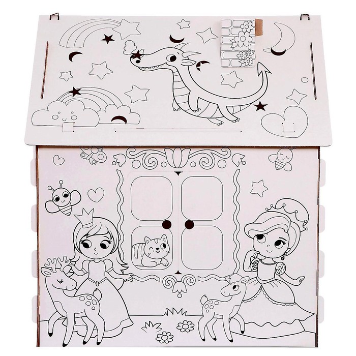 Дом-раскраска из картона «Милые принцессы» - фото 1905698172