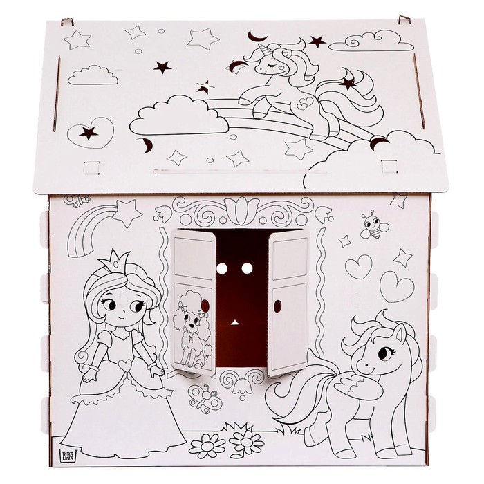 Дом-раскраска из картона «Милые принцессы» - фото 1905698175