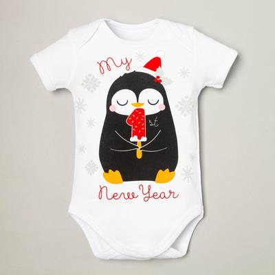 Боди детское «Крошка Я. Первый НГ», рост 74-80 см, белое