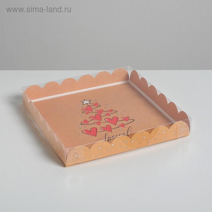 Коробка для кондитерских изделий с PVC крышкой Special for you, 21 × 21 × 3 см - Фото 1