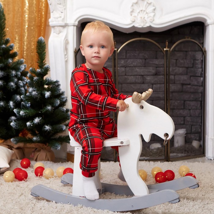 Комбинезон Крошка Я "Santa baby", рост 74-80 см, красный - Фото 1