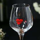 Бокал для вина «Выпьем за любовь», тип нанесения рисунка: деколь, 350 мл - фото 4314060