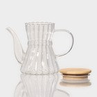 Чайник стеклянный заварочный с бамбуковой крышкой «Эко. Восток», 600 мл, 18×11,5×14 см, без сита - фото 4314088
