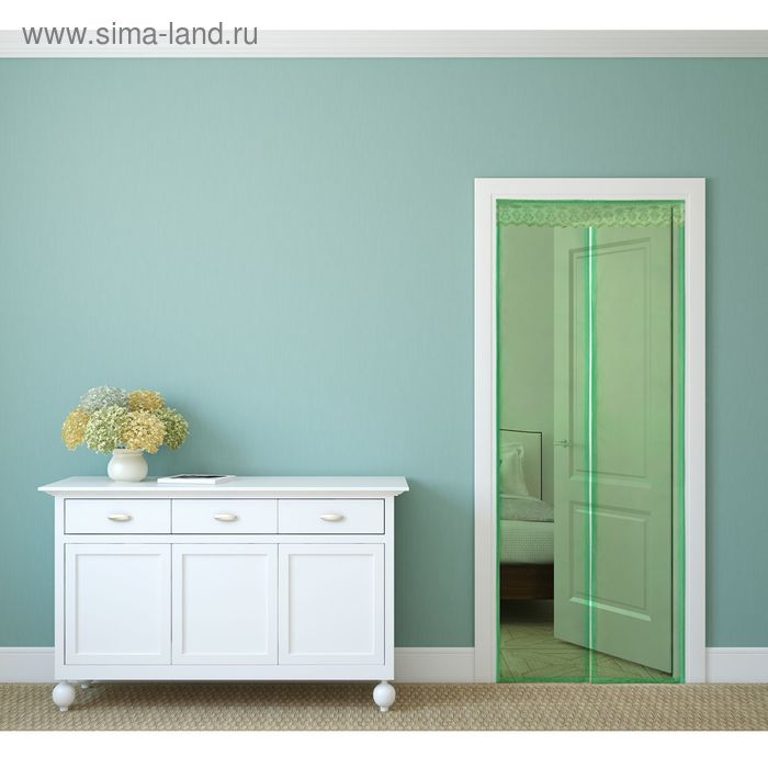 Сетка антимоскитная на магнитной ленте 80x210 см, цвет зелёный