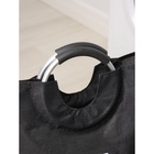 Корзина для белья Доляна «Модерн», с ручками, 30×58 см, чёрная - Фото 4