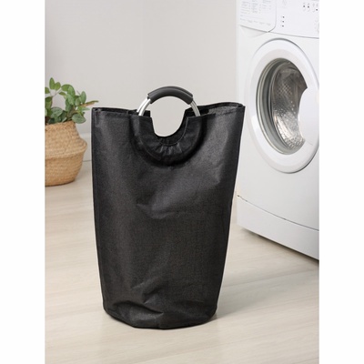 Корзина для белья Доляна «Модерн», с ручками, 30×58 см, чёрная