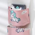 Органайзер подвесной с карманами «Единорожки», 3 кармана, 58×20 см, цвет МИКС - фото 24311655