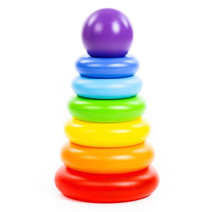 Пирамидка «Колечко-шар», 8 элементов, 24 см - Фото 1