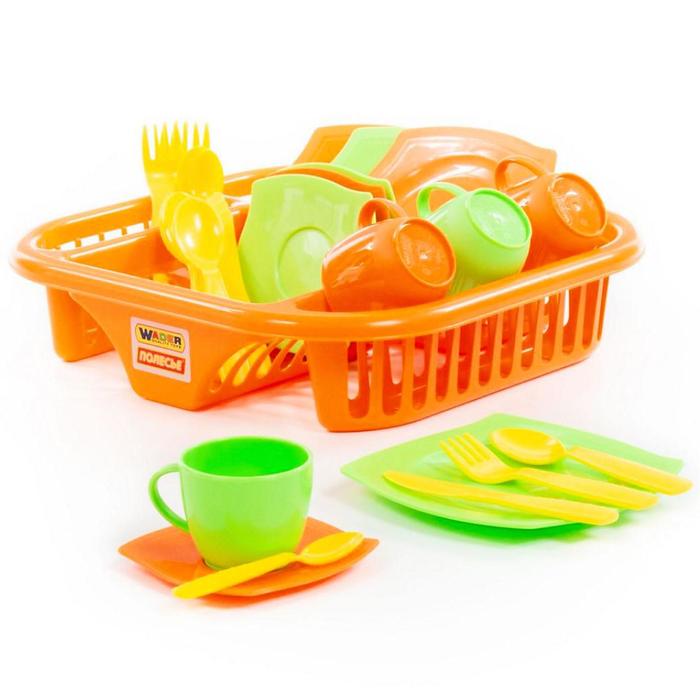 Набор детской посуды «Алиса», с сушилкой на 4 персоны, 30 элементов - Фото 1