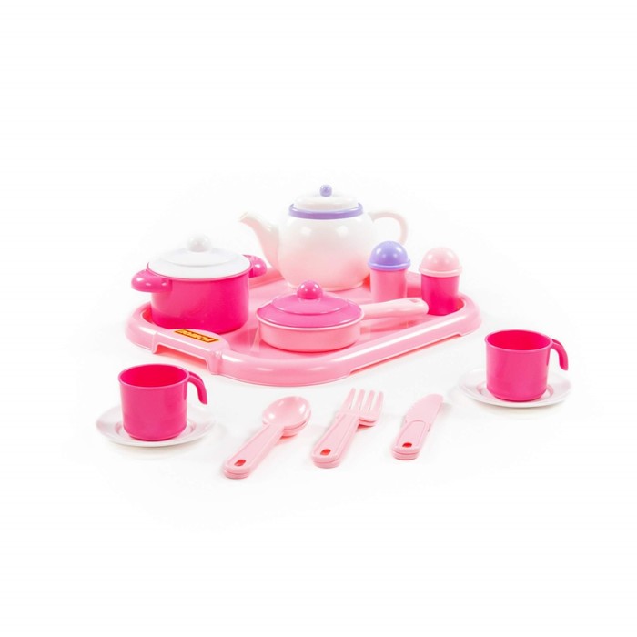 Набор детской посуды «Настенька», с подносом на 2 персоны, 19 элементов - Фото 1