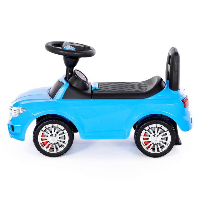 Каталка-автомобиль SuperCar №5 со звуковым сигналом, цвет голубой - фото 1898350989