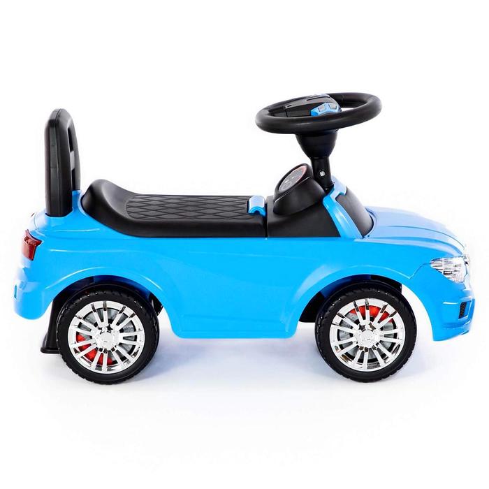 Каталка-автомобиль SuperCar №5 со звуковым сигналом, цвет голубой - фото 1898350992