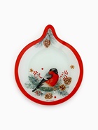 Тарелка новогодняя плоская «Снегирь», 15.4×18 см - Фото 2