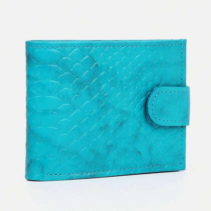 Кошелёк женский на кнопке, цвет бирюзовый - Фото 1