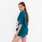 Комплект женский (футболка,шорты), цвет малахит, размер 48 - Фото 11
