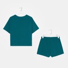 Комплект женский (футболка,шорты), цвет малахит, размер 48 - Фото 14