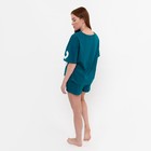 Комплект женский (футболка,шорты), цвет малахит, размер 48 - Фото 7