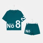 Комплект женский (футболка,шорты), цвет малахит, размер 50 - Фото 12