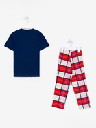 Пижама новогодняя детская: футболка, брюки, KAFTAN: Santa team, сине-красная, рост 122-128 см - Фото 13