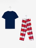 Пижама новогодняя детская: футболка, брюки, KAFTAN: Santa team, сине-красная, рост 134-140 см - Фото 12