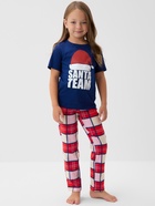Пижама новогодняя детская: футболка, брюки, KAFTAN: Santa team, сине-красная, рост 134-140 см - Фото 4